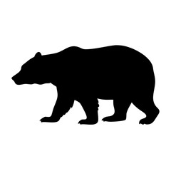 Black bear silhouette vector illustration wildlife animal mammal nature grizzly bear walking image
