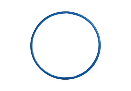 Minimalist Hula Hoop: A solitary blue hula hoop against a neutral background, highlighting its simple, circular form. A perfect emblem for play and exercise