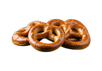 Freshly Baked Pretzel: A close-up image of freshly baked pretzel with salt, displaying its golden brown color and perfect shape. The crispy pretzel, with its irresistible aroma and salty flavor.
