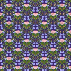 seamless pattern with Ikat flowers