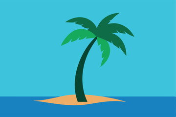 tropical island with palm trees