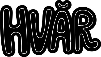 Black Bold HVAR Text Art Design