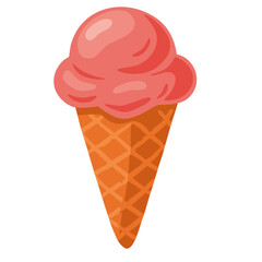 Eiswaffel mit Erdbeereis