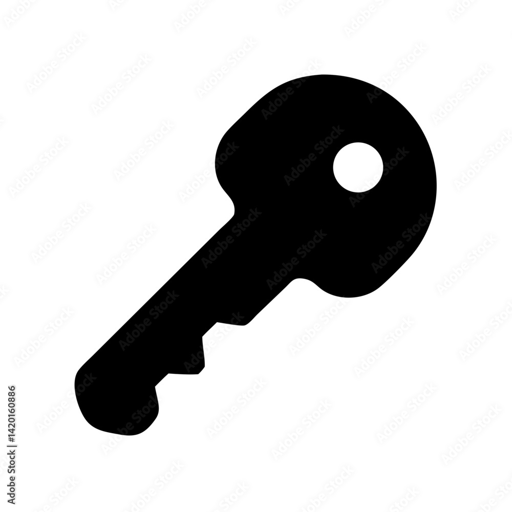 Poster unlocking security with a black key vector illustration for access control and privacy concepts