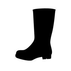 Silhouette of a black boot, footwear, rain boot, wellington boot, rubber boot, fashion boot