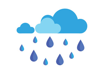 Sky with Rain Droplets Falling Vector Illustration Wet Weather Scene with Falling Raindrops