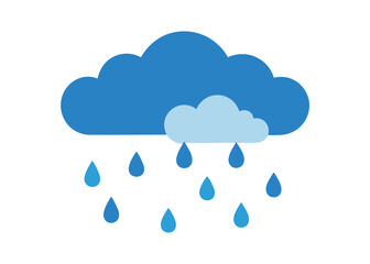 Sky with Rain Droplets Falling Vector Illustration Wet Weather Scene with Falling Raindrops
