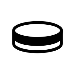 Isolated hockey puck vector illustration, black and white sports equipment for ice hockey game design element