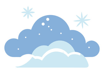 Sky with Snowflakes Falling Vector Illustration Winter Scene with Snow and Cold Atmosphere