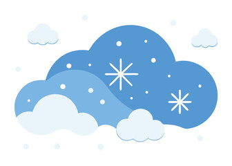 Sky with Snowflakes Falling Vector Illustration Winter Scene with Snow and Cold Atmosphere