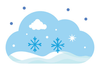 Sky with Snowflakes Falling Vector Illustration Winter Scene with Snow and Cold Atmosphere
