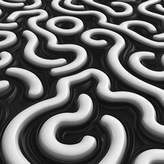 Abstract pattern of white lines on a dark background creating a maze effect.