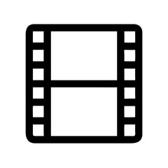Film strip icon vector illustration for cinema movie production and video editing project use