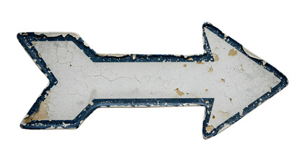 Vintage weathered arrow sign direction pointer symbol right wayfinding aged distressed retro design