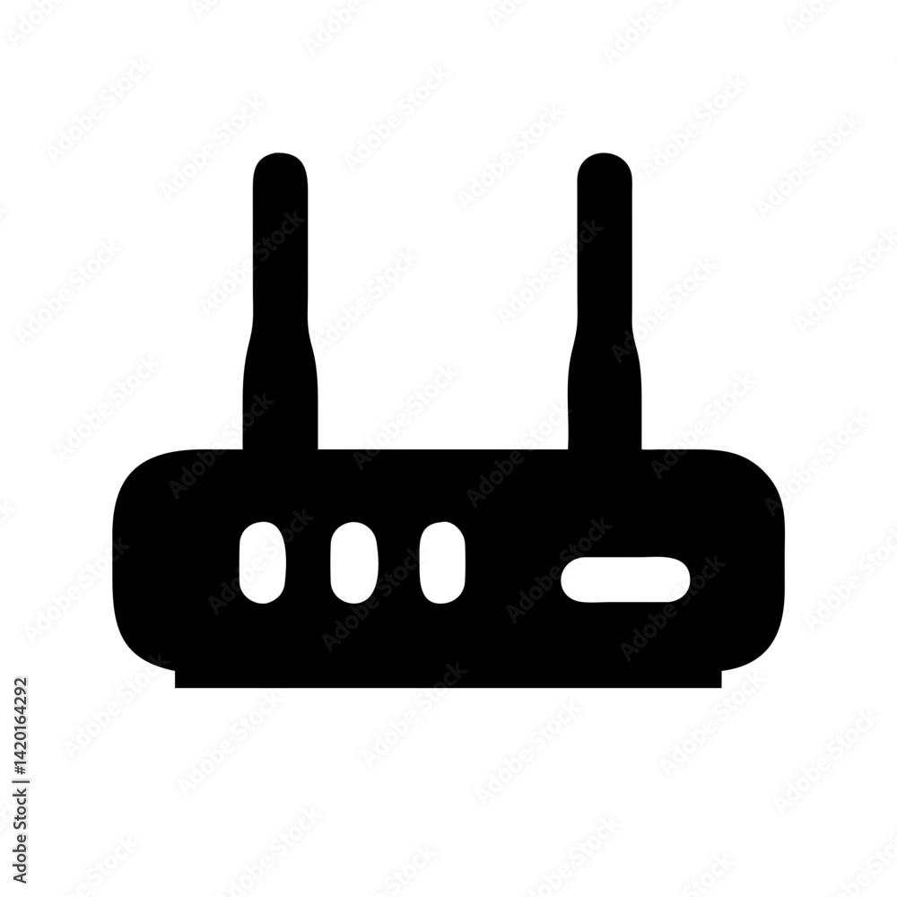 Poster wireless router wifi internet network connection modem technology signal antenna device setup guide 