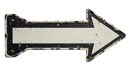 Vintage directional arrow sign right direction pointer weathered metal sign illustration graphic design element