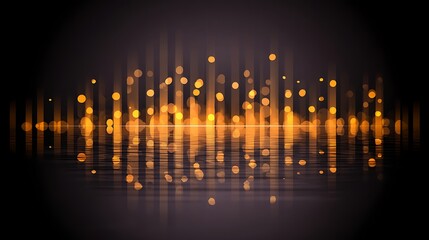 Golden Audio Spectrum Visualization Abstract Data Representation and Musical Frequency Analysis.