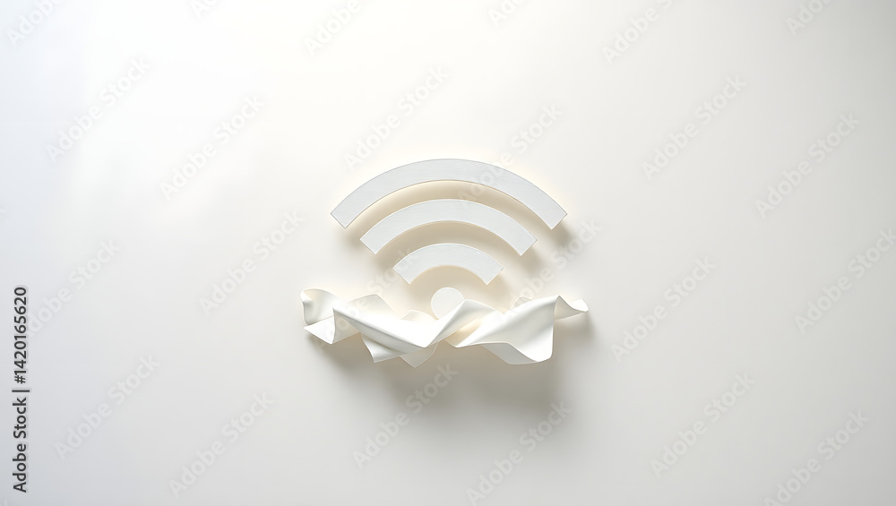 Poster delicate wifi symbol intricate line art design