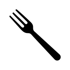 Black fork illustration for kitchen utensils, dining, and restaurant equipment design elements, cutlery