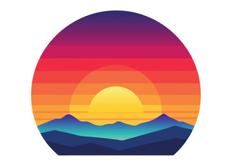 Fototapeta premium Sunset Sky Gradient Vector Illustration Beautiful Twilight Colors and Calm Evening Atmosphere