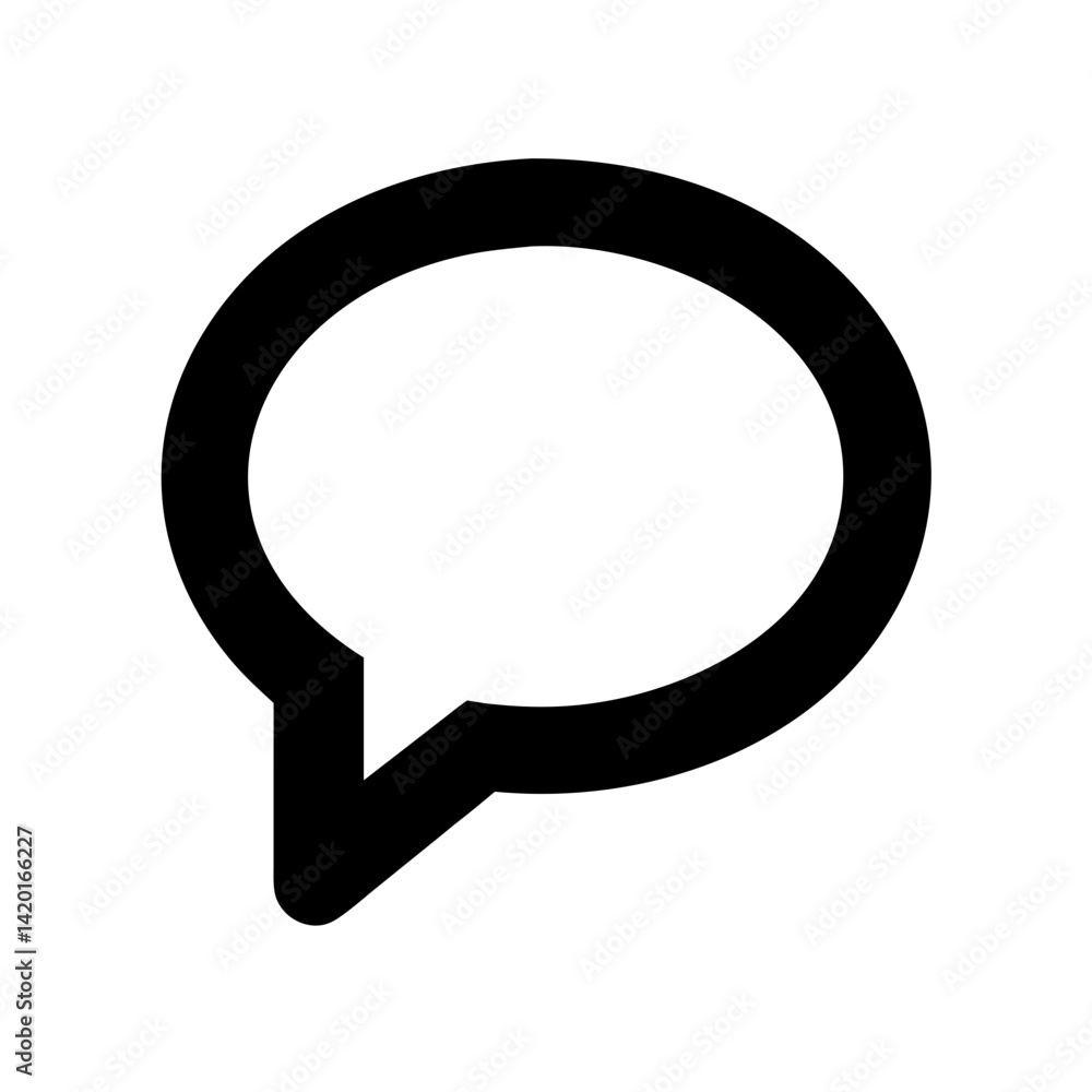 Poster illustration of a speech bubble message chat icon communication talk conversation bubble dialog box 