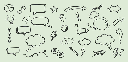 Fototapeta premium Line frame text speech bubble set. Line balloon frame design talk speech bubble frame.