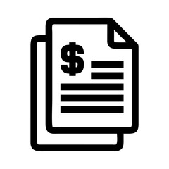 Financial statement document icon for accounting report and business invoice or budget sheet