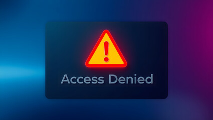 Futuristic Access Denied Warning Screen Cyber Security Alert