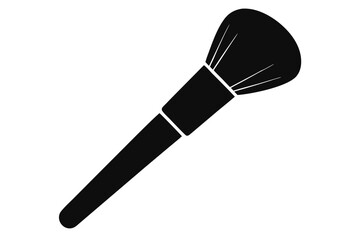 Elegant black silhouette of a makeup brush perfect for cosmetic applications