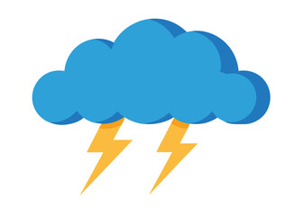 Thunderstorm Clouds in the Sky Vector Illustration Dark Clouds with Lightning and Stormy Weather