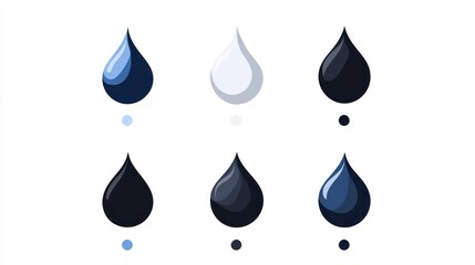 Droplet Color Variations on White