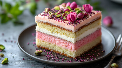 Mini cake layered with cream