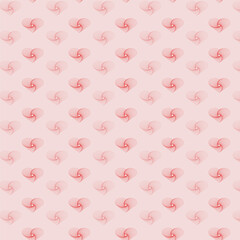 Geometric symmetrical pattern of hearts on a pink background
