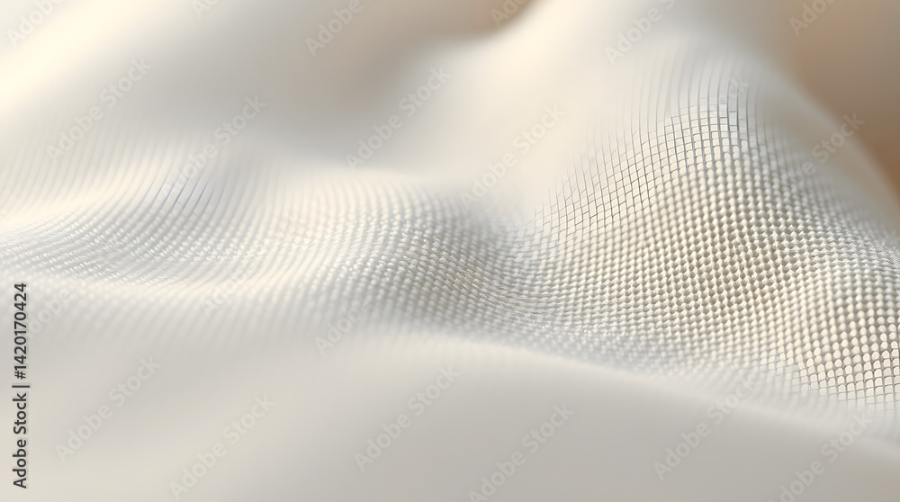 Poster mesmerizing cream-colored fabric texture abstract close-up