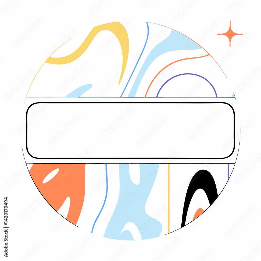 Poster a vibrant abstract design featuring playful pastel swirls and a clean rectangular space perfect for 