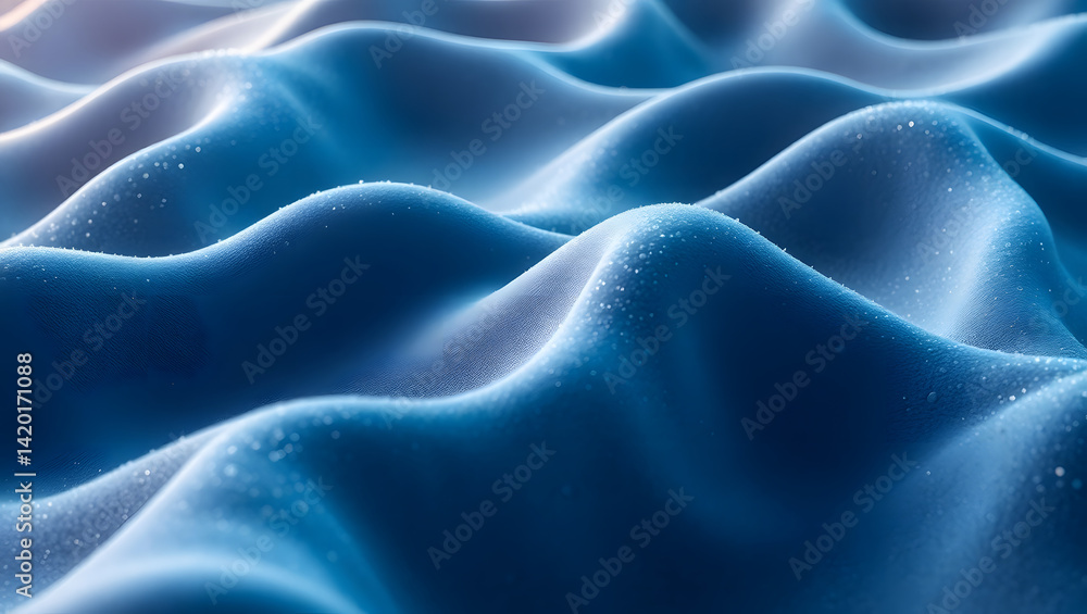 Poster mesmerizing abstract blue wave texture undulating 3d render