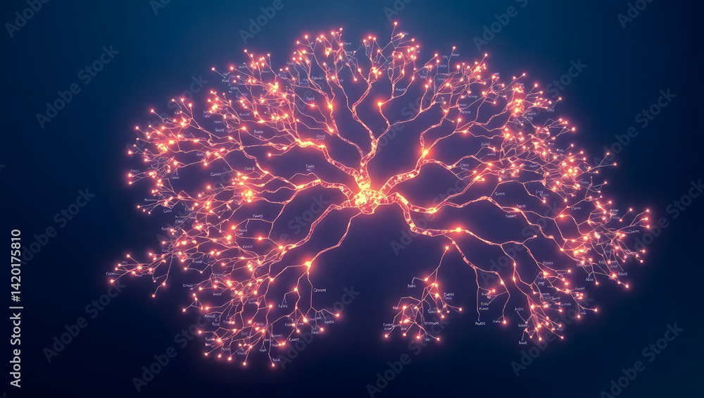 Poster intricate neural network a glowing visualization of complex connections