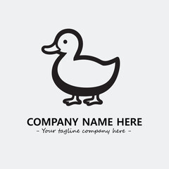 Duck illustration black and white for logo company vector image
