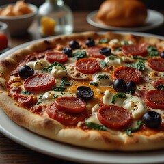 Aesthetic photo of delicious pizza