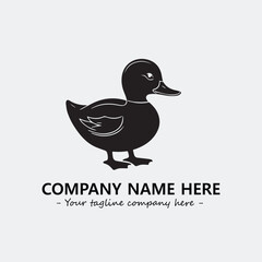 Duck illustration black and white for logo company vector image

