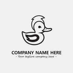 Duck illustration black and white for logo company vector image
