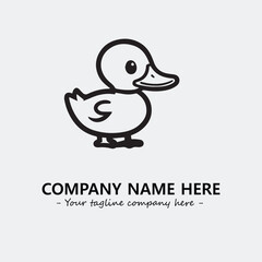 Duck illustration black and white for logo company vector image
