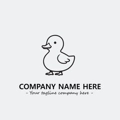 Duck illustration black and white for logo company vector image
