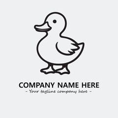 Duck illustration black and white for logo company vector image

