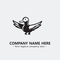 Duck illustration black and white for logo company vector image
