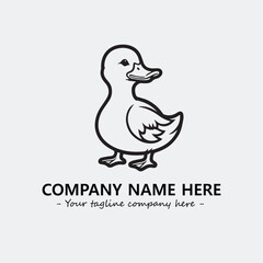 Fototapeta premium Duck illustration black and white for logo company vector image 