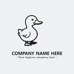 Duck illustration black and white for logo company vector image
