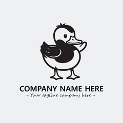 Duck illustration black and white for logo company vector image
