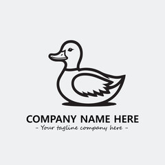 Duck illustration black and white for logo company vector image
