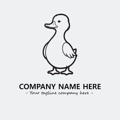 Duck illustration black and white for logo company vector image
